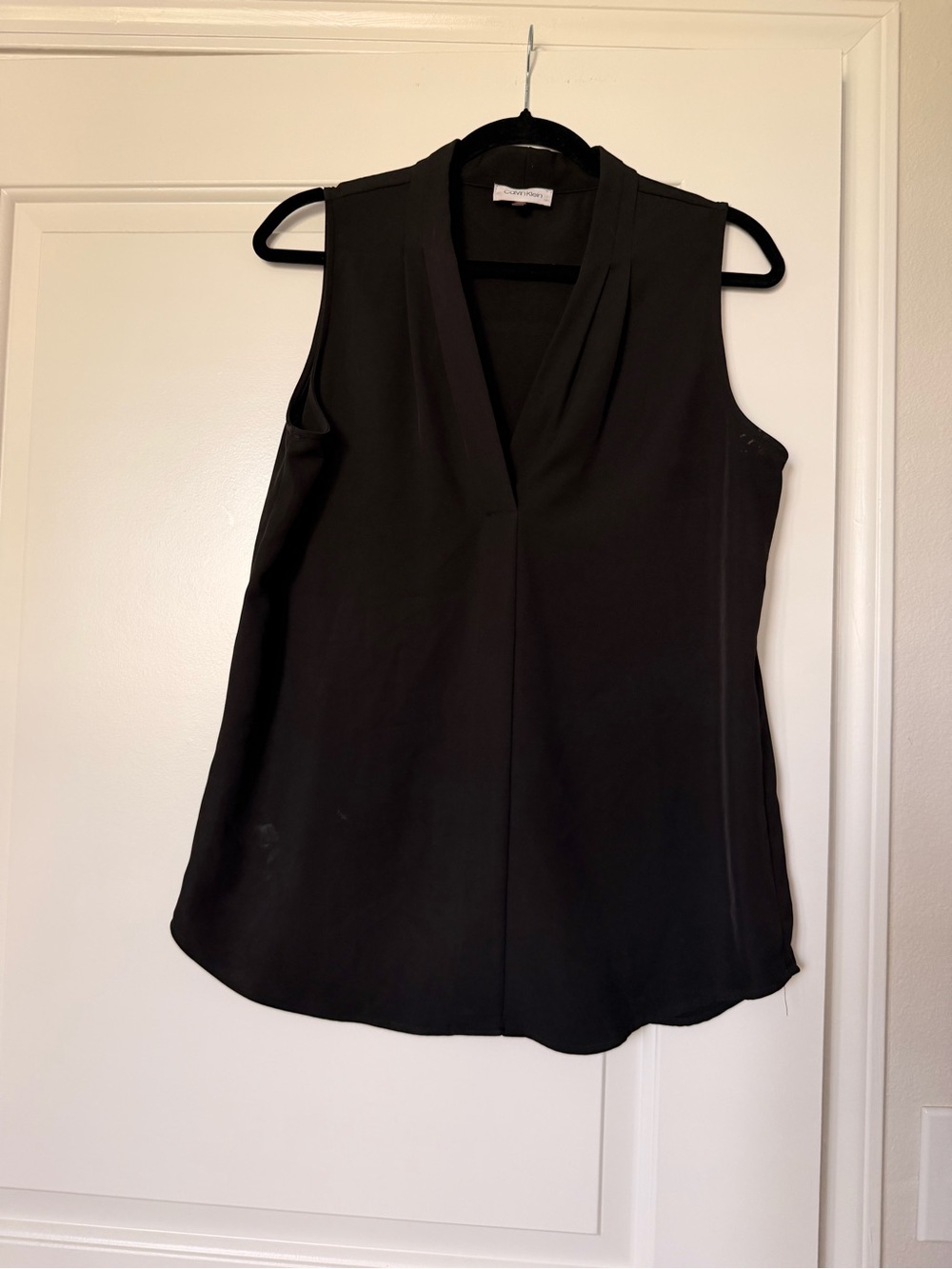 Calvin Klein Black Sleeveless V-Neck Shell